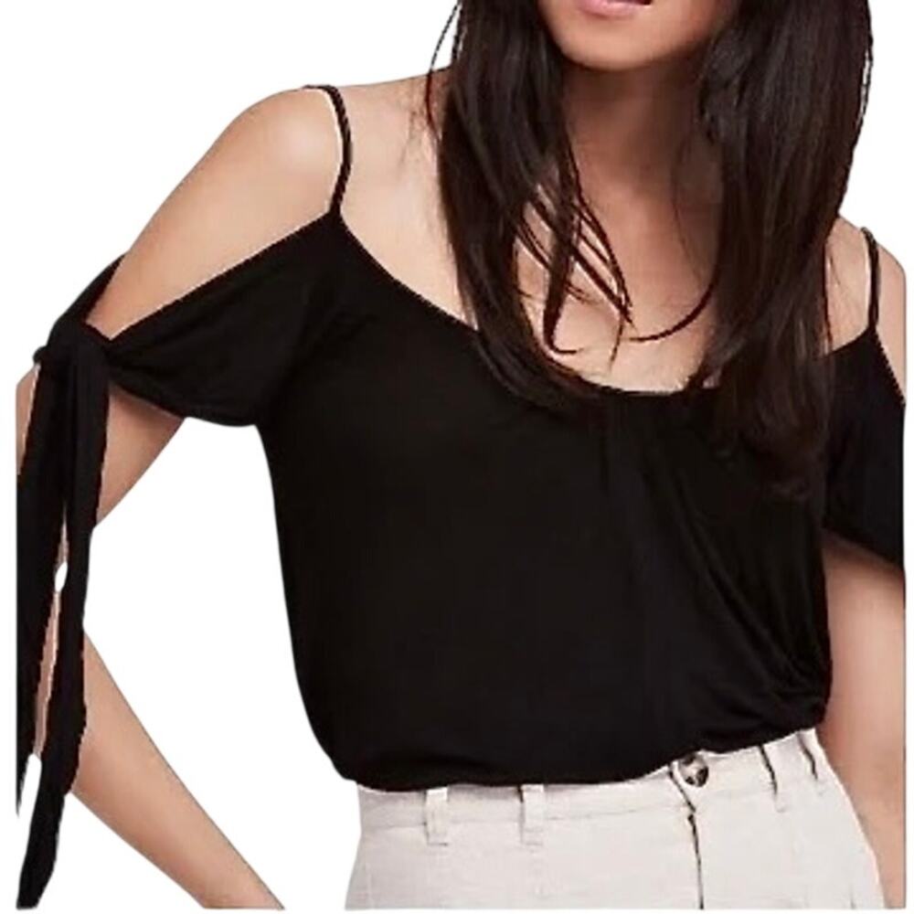 Free People We The Free Black Jersey Knit Off Shoulder Top Goth Whimsygoth S